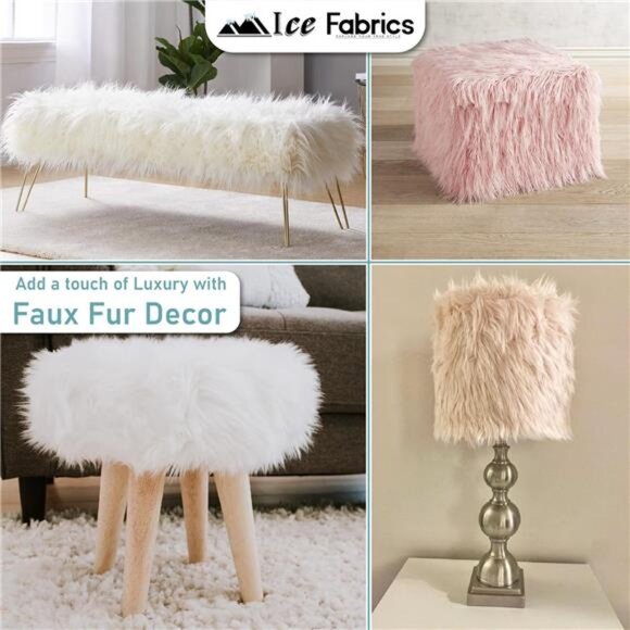 Craft Faux Fur Fabric Pre Cut Rolls - 2"x60" Fur Ribbon Faux Mohair Fabric Fur - Picture 3 of 7